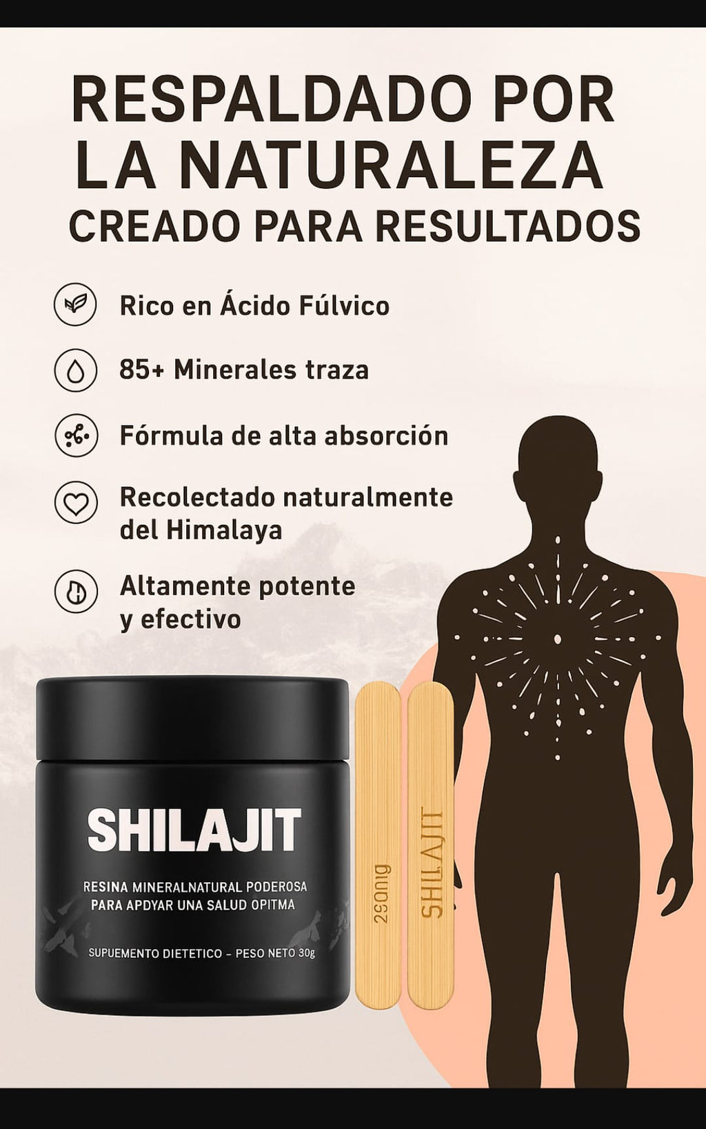 RESINA ORGANICA PURA DEL HIMALAYA SHILAJIT 100g