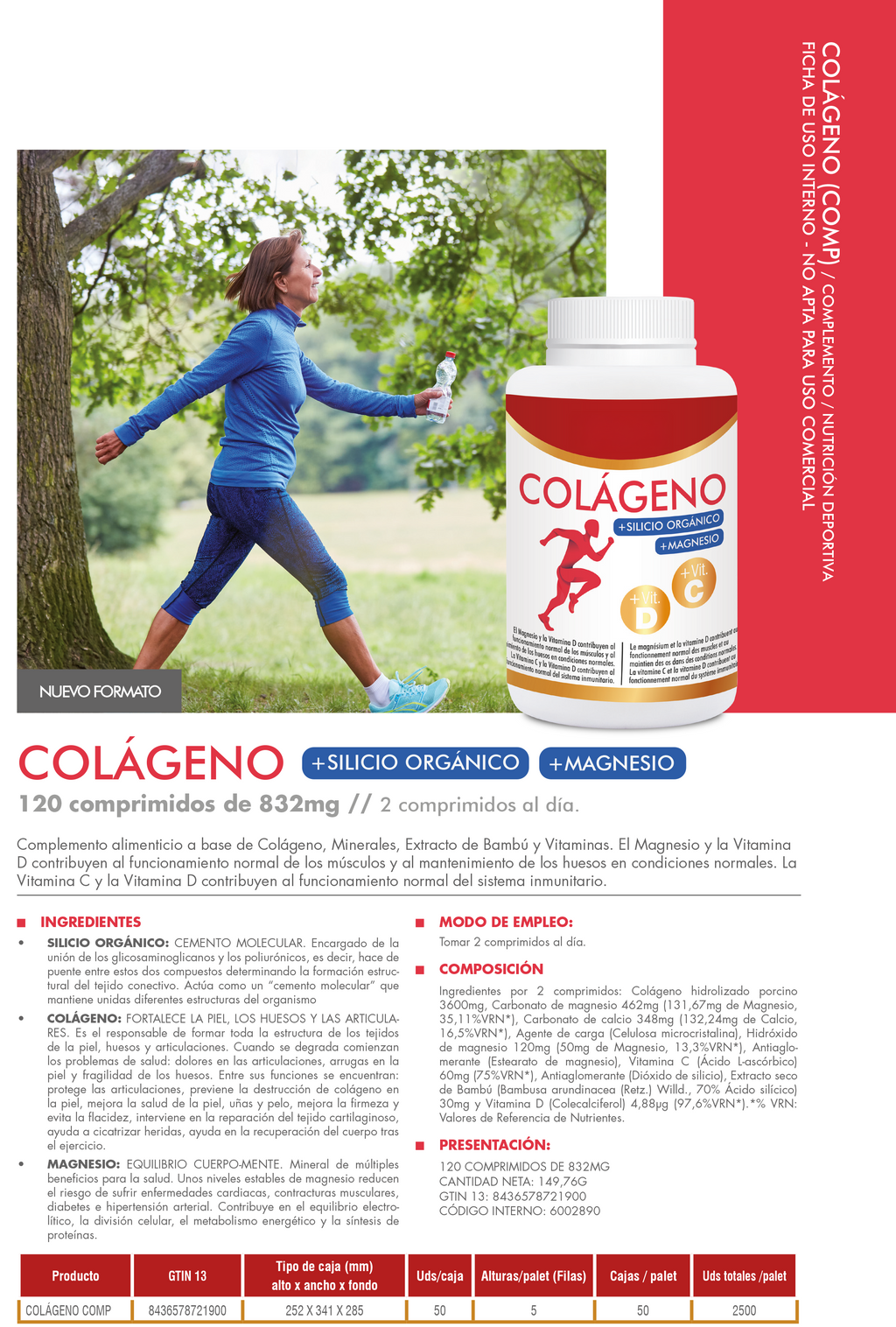 SUP Colágeno Hidrolizado 120 Comprimidos – Salud Articular y Cuidado de la Piel