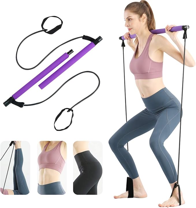 Kit de Barra de pilates portátil con banda de resistencia